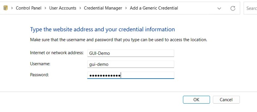 Adding a generic credential