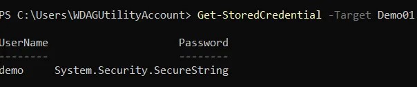 Retrieving a credential in PowerShell