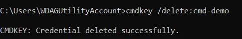 Removing a credential in Command Prompt